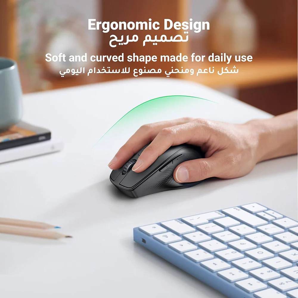 UGREEN MU101 Wireless Mouse, 4000DPI, BT / Wi-Fi, Black - Image 6