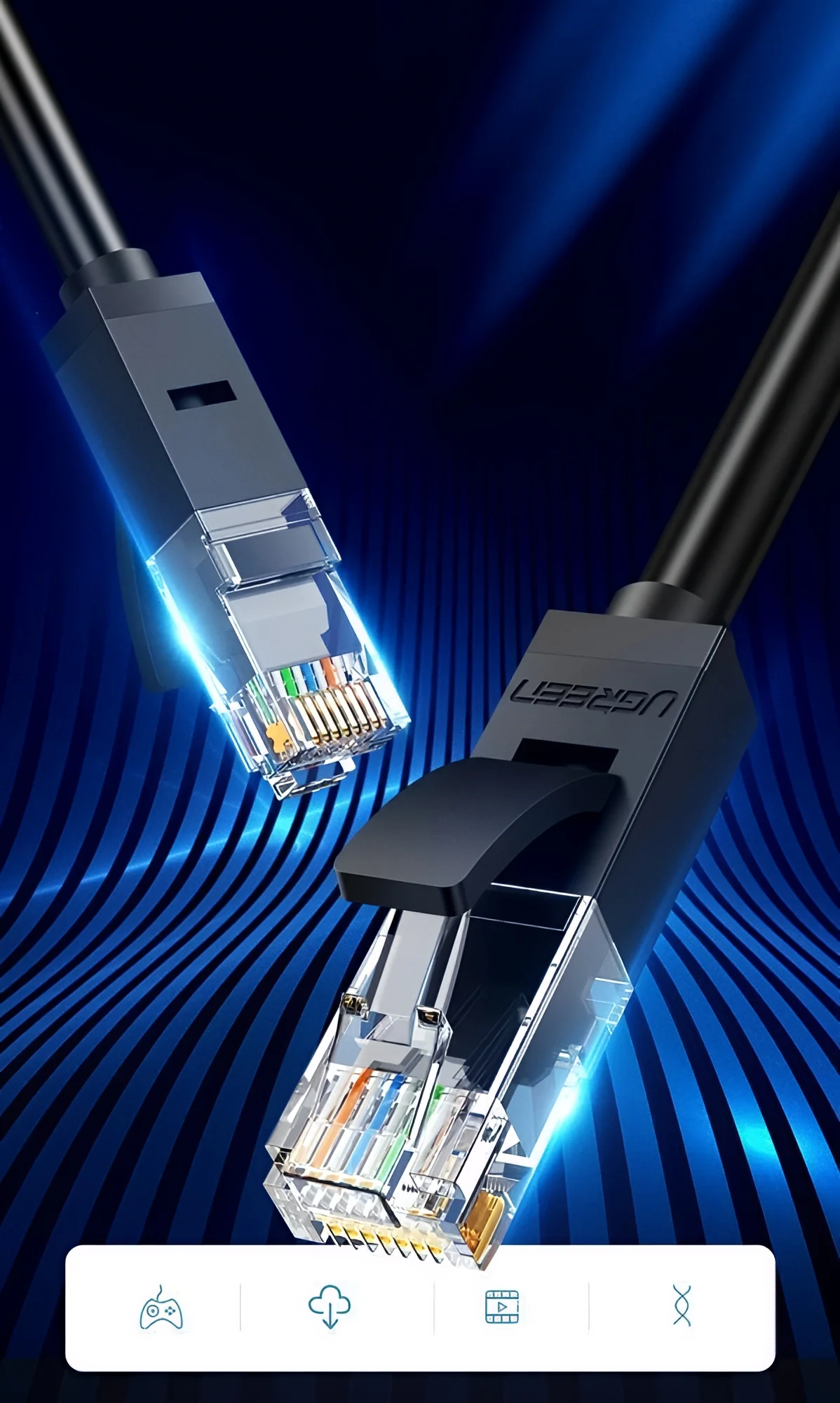 UGREEN NW102 Network Cable, UTP, Cat6, 5m, Black - Image 3