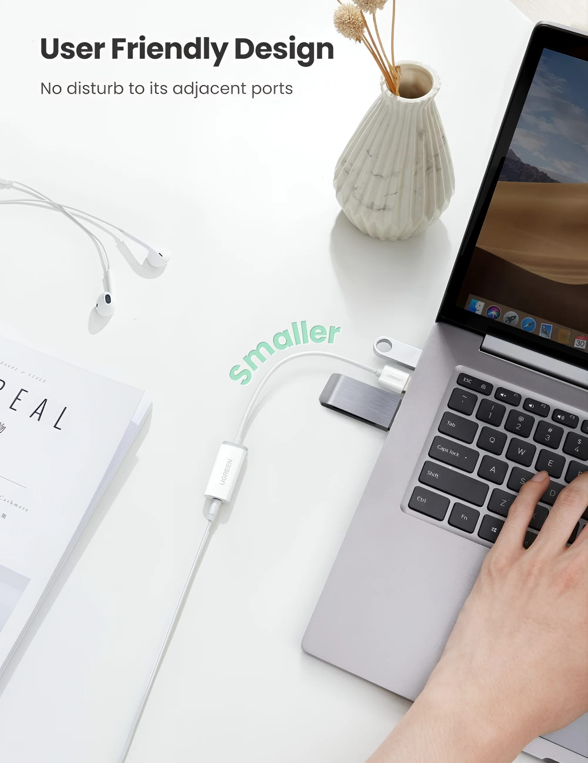 UGREEN US206 Audio Adapter, USB-A - 3.5mm, White - Image 6
