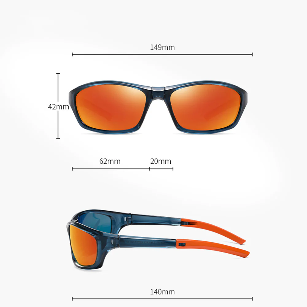 Unisex Cycling Glasses Techsuit 24101, Polarized, Black Orange - Image 5