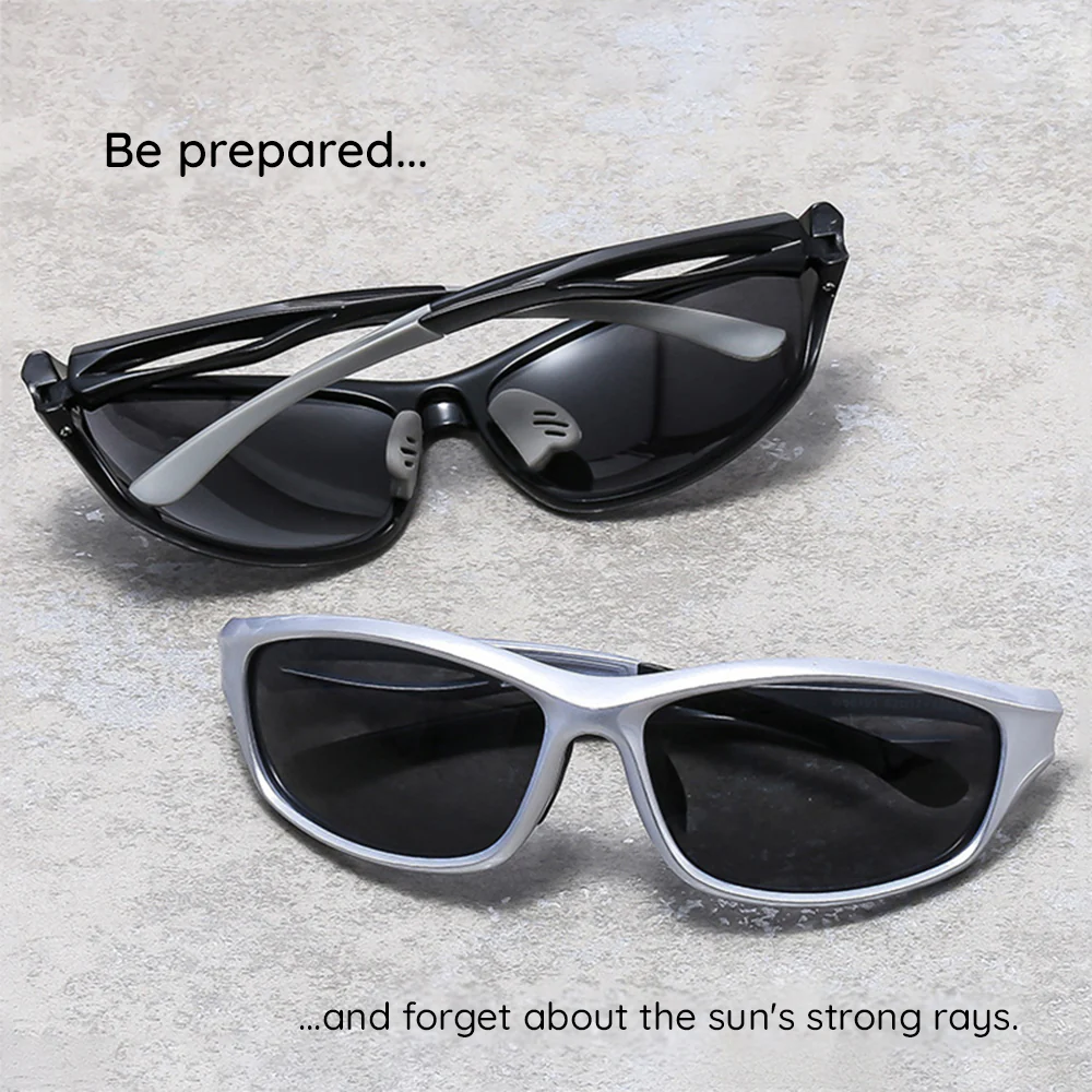 Unisex Cycling Glasses Techsuit 9309, Polarized, Black Blue - Image 7