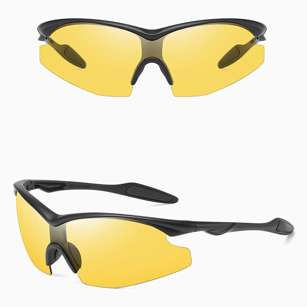 Unisex Techsuit 1806 Cycling Glasses, UV Protection, Black Yellow - Image 2