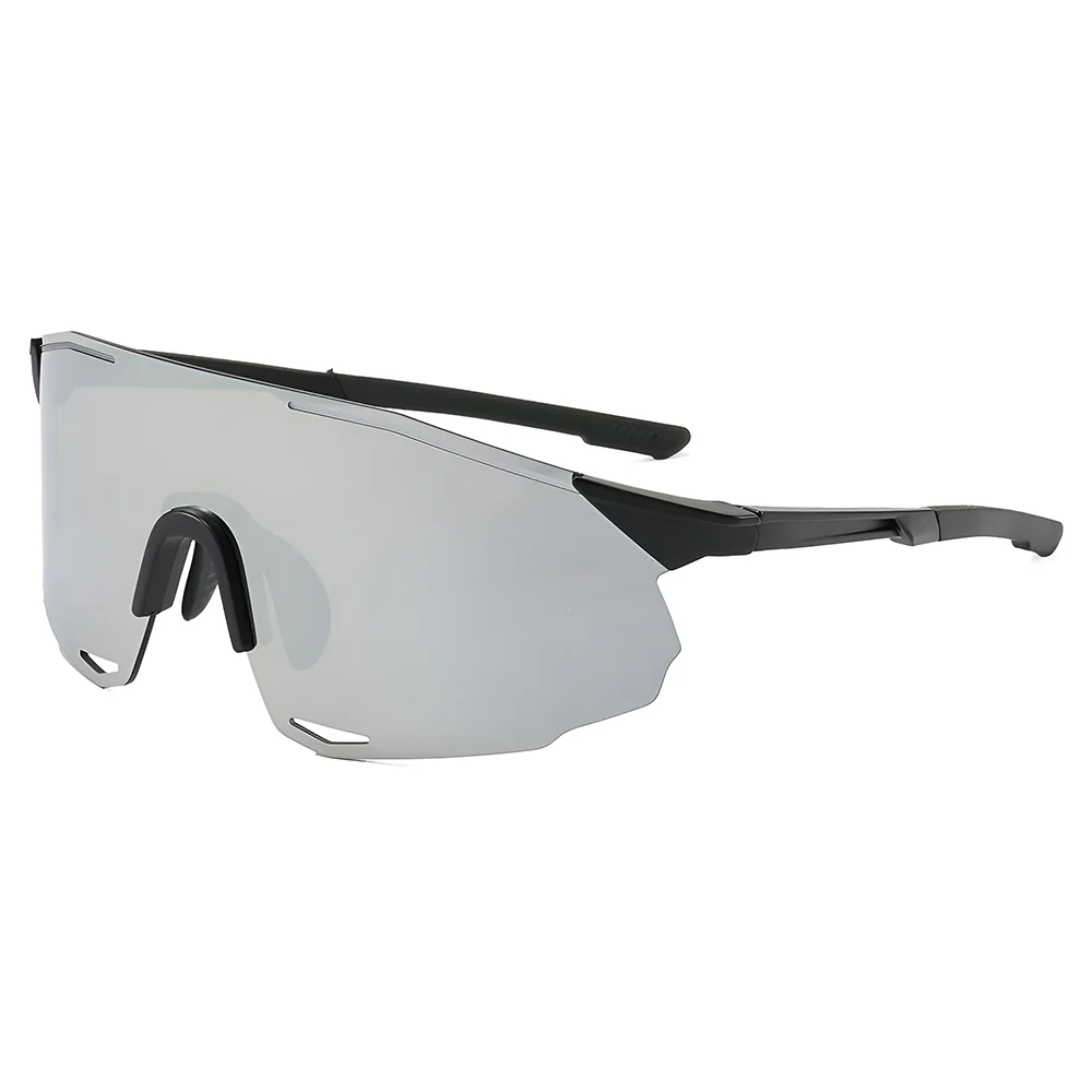 Unisex Techsuit 8853 Cycling Glasses, Black Silver