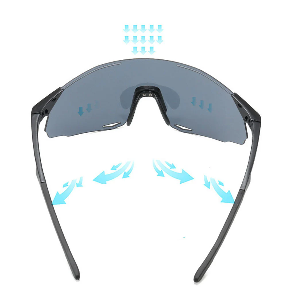 Unisex Techsuit 8853 Cycling Glasses, Black Silver - Image 4