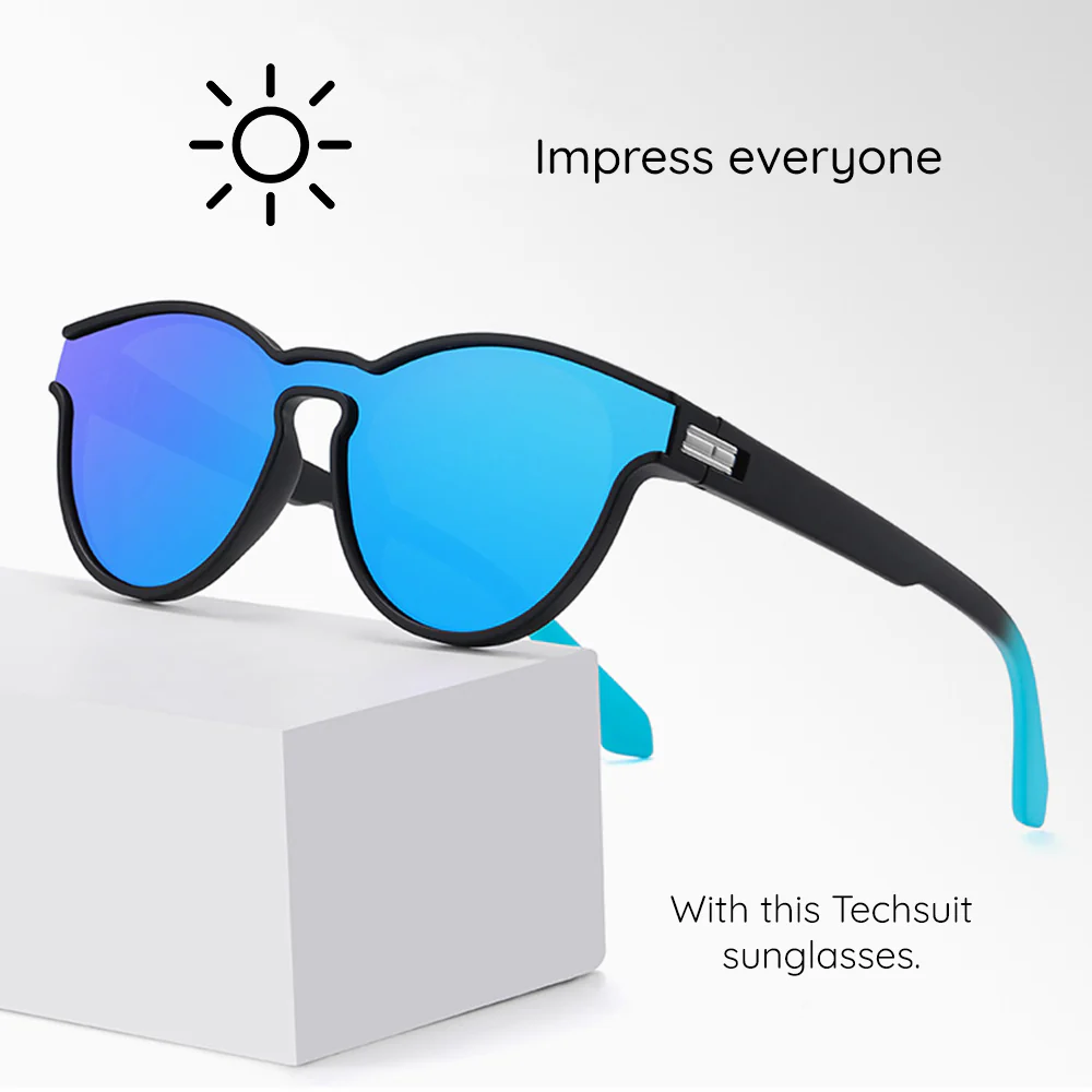 Unisex Techsuit TR7545 Sunglasses, Polarized, UV Protection, Black Gray - Image 7