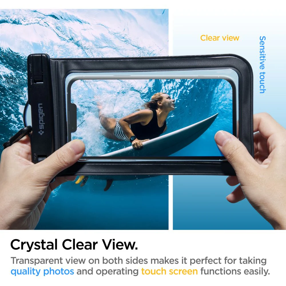 Universal Waterproof Case for Phone max. 3.5inch - 7inch, Spigen, A601, Set of 2 pieces, Black AMP04523 - Image 3