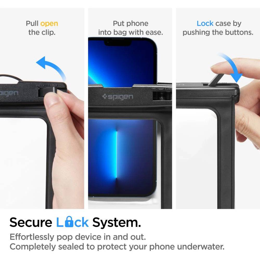 Universal Waterproof Case for Phone max. 3.5inch - 7inch, Spigen, A601, Set of 2 pieces, Black AMP04523 - Image 6