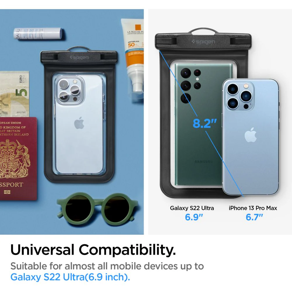 Universal Waterproof Case for Phone max. 3.5inch - 7inch, Spigen, A601, Set of 2 pieces, Black AMP04523 - Image 7