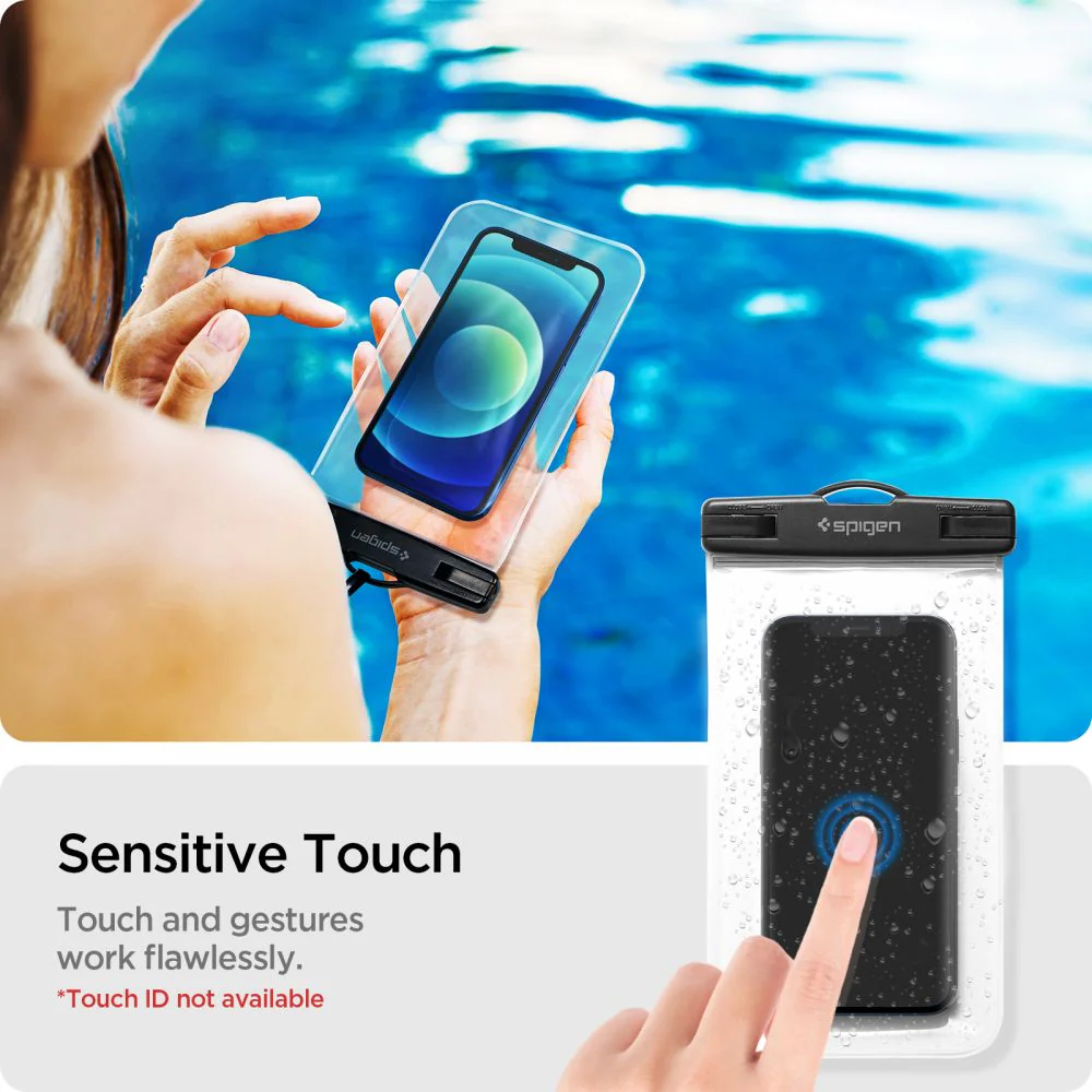 Universal Waterproof Case for Phone max. 3.5inch - 7inch, Spigen, A601, Set of 2 pieces, Transparent AMP03098 - Image 2