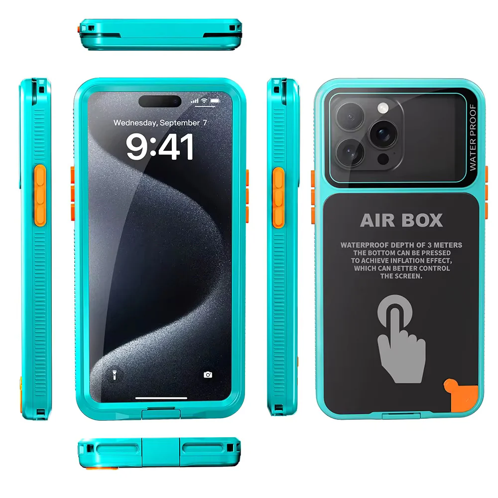 Universal Waterproof Case for Phone max. 6.7inch, ShellBox, AirBox, Blue - Image 2