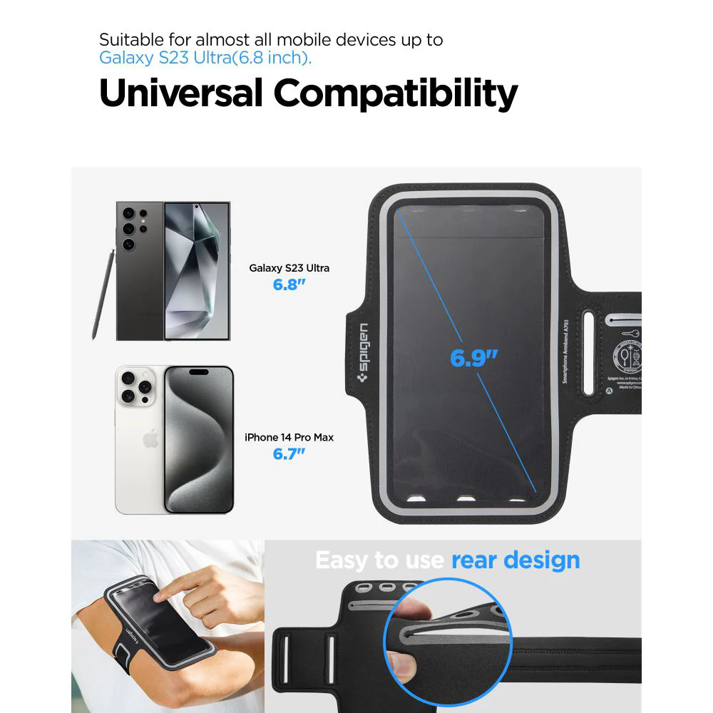 Universal Waterproof Case for Phone max. 6.9inch, Spigen, Dynamic Shield, Black AMP07187 - Image 6