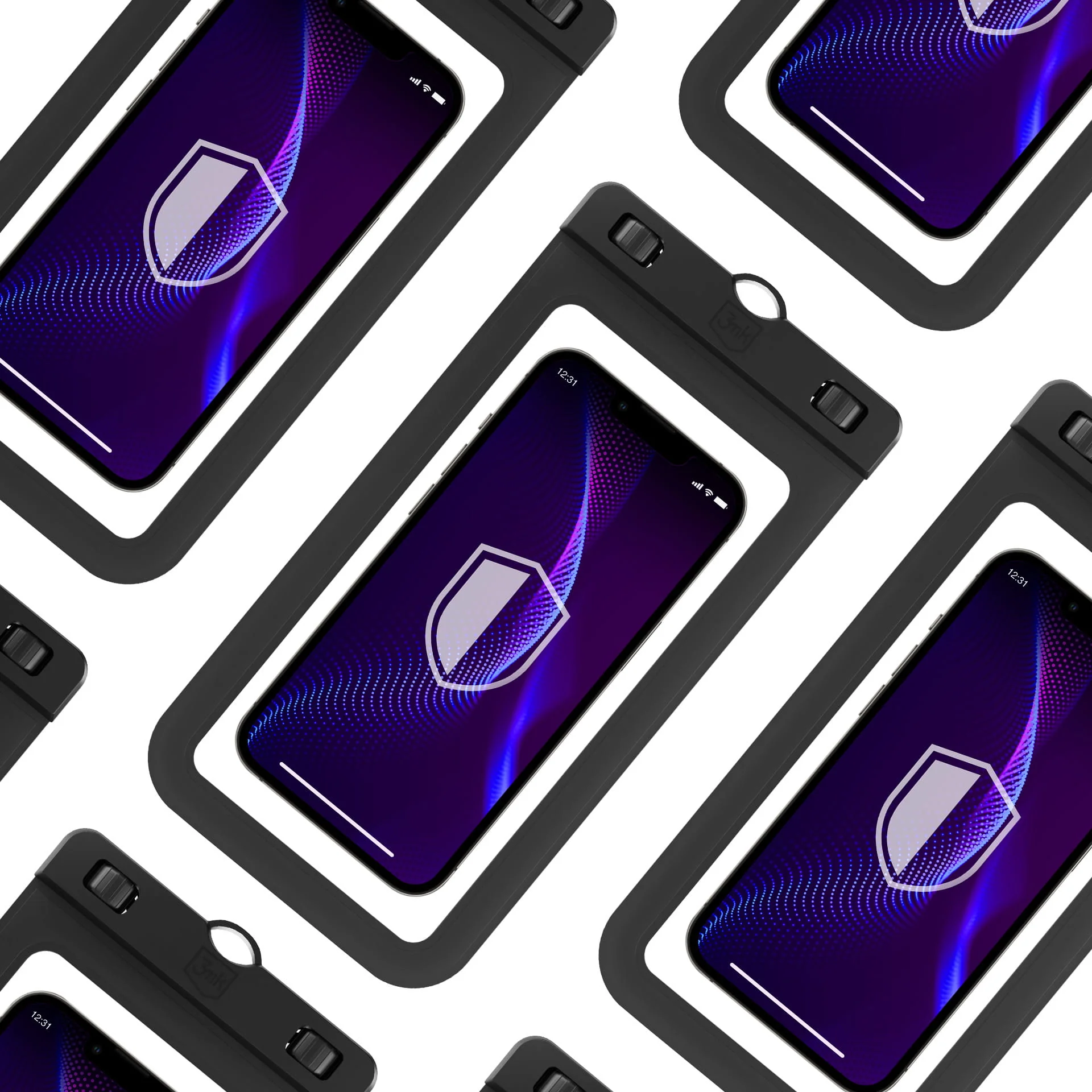 Universal Waterproof Case for Phone max. 7inch, 3MK, Hydro, Black - Image 11