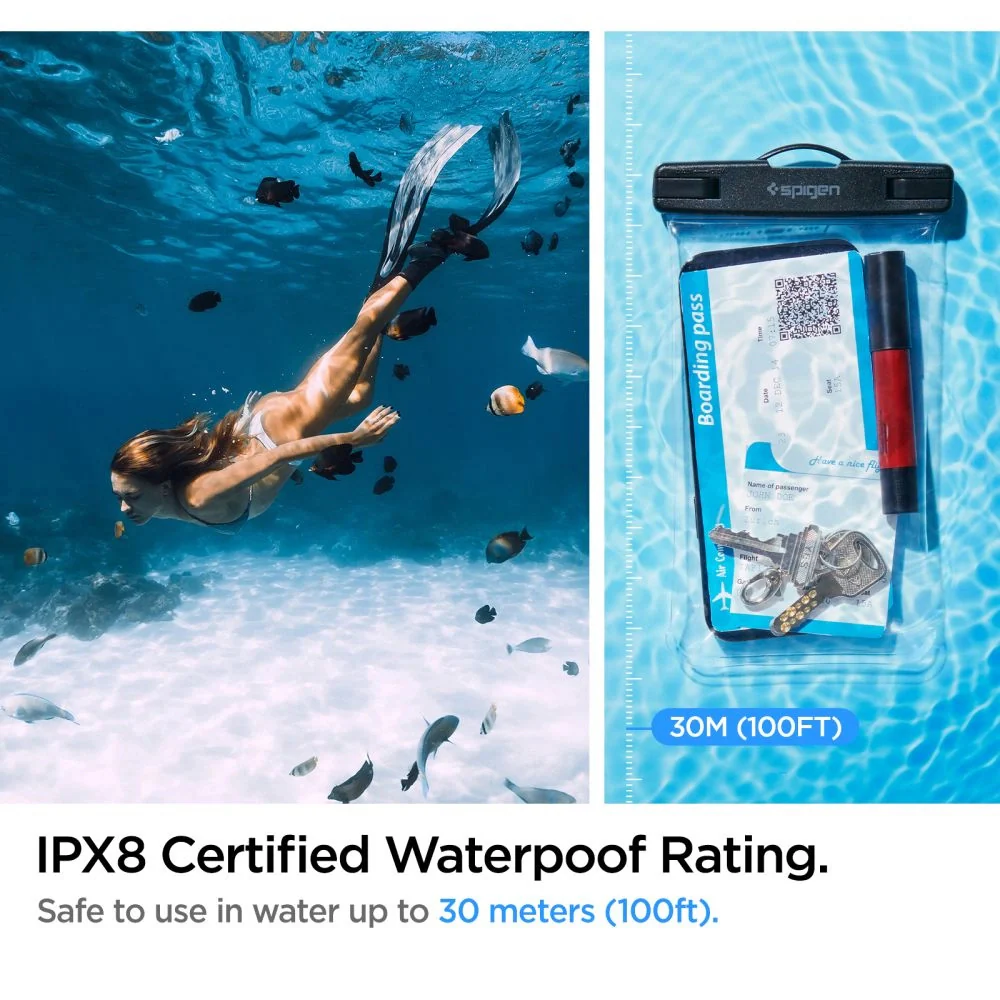 Universal Waterproof Phone Case, Spigen, A601, Transparent AMP04526 - Image 14