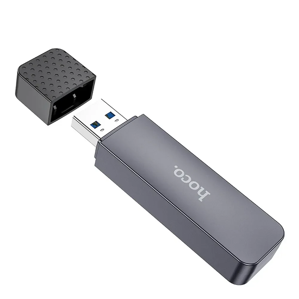 USB 3.0 HOCO HB45 Card Reader, SD - microSD, Gray - Image 2