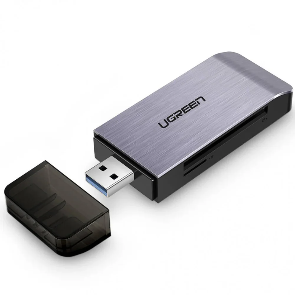 USB 3.0 UGREEN CM180 Card Reader, SD - microSD - CF - MS, Gray - Image 2