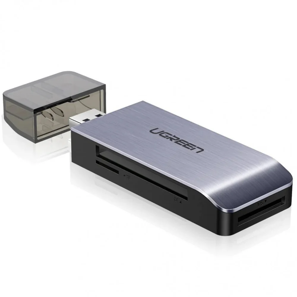 USB 3.0 UGREEN CM180 Card Reader, SD - microSD - CF - MS, Gray - Image 4