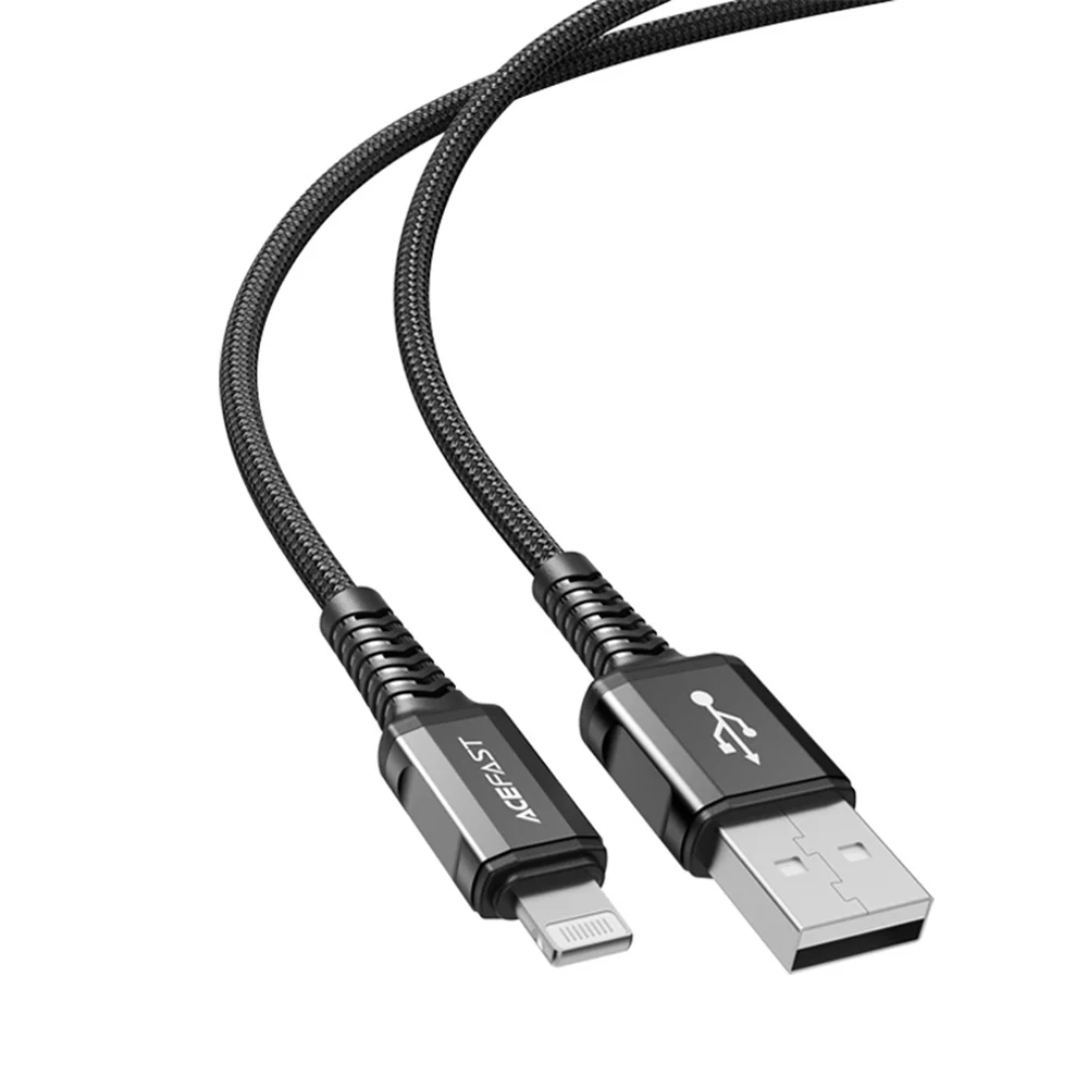 USB-A to Lightning Data and Charging Cable Acefast C1-02, 18W, 1.2m, Black - Image 2