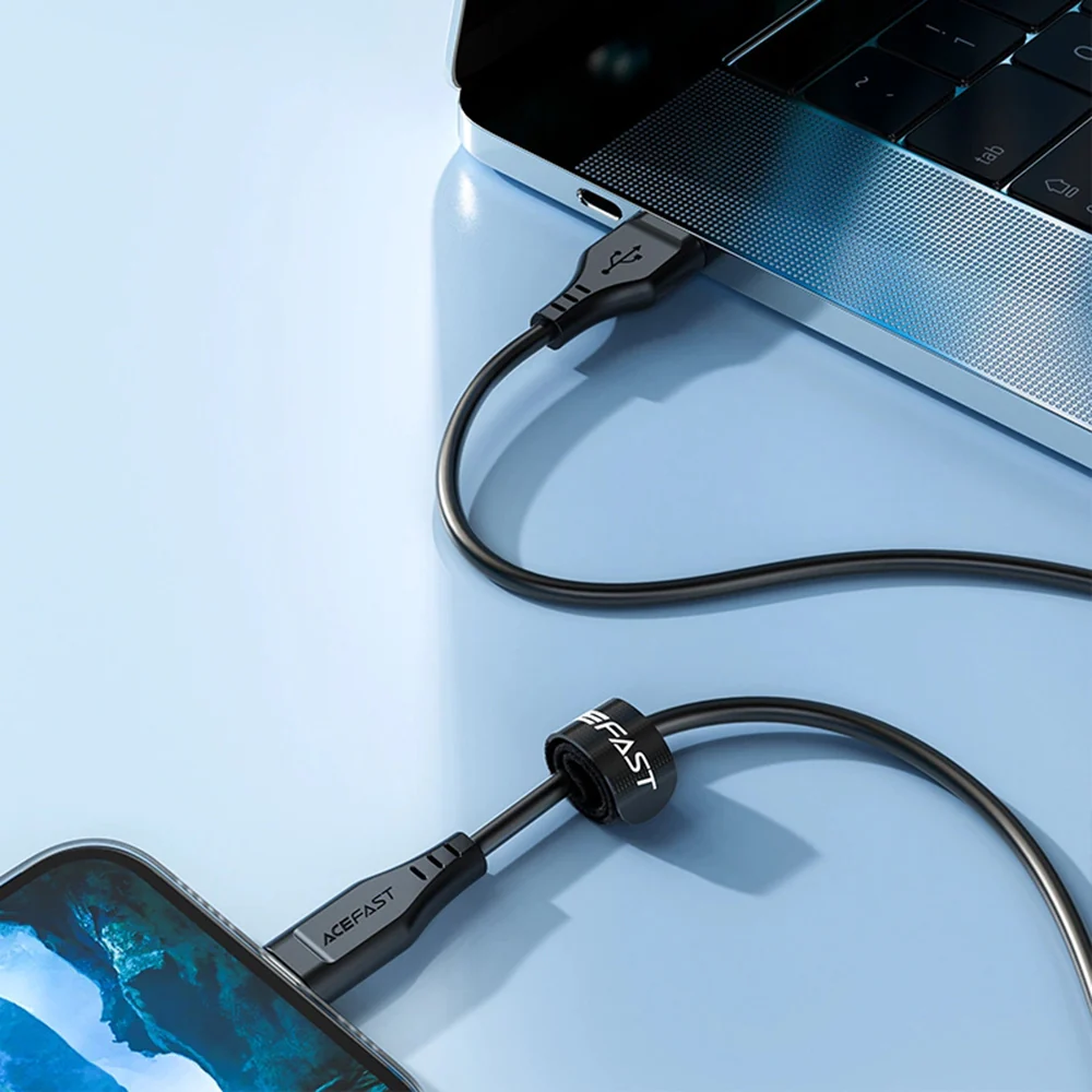 USB-A to Lightning Data and Charging Cable Acefast C3-02, 18W, 1.2m, White - Image 5