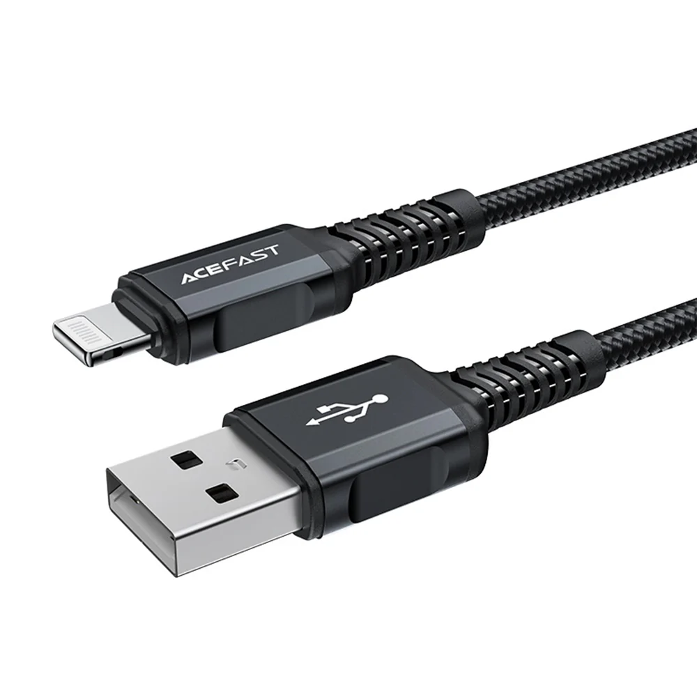 USB-A to Lightning Data and Charging Cable Acefast C4-02, 18W, 1.8m, Black - Image 2