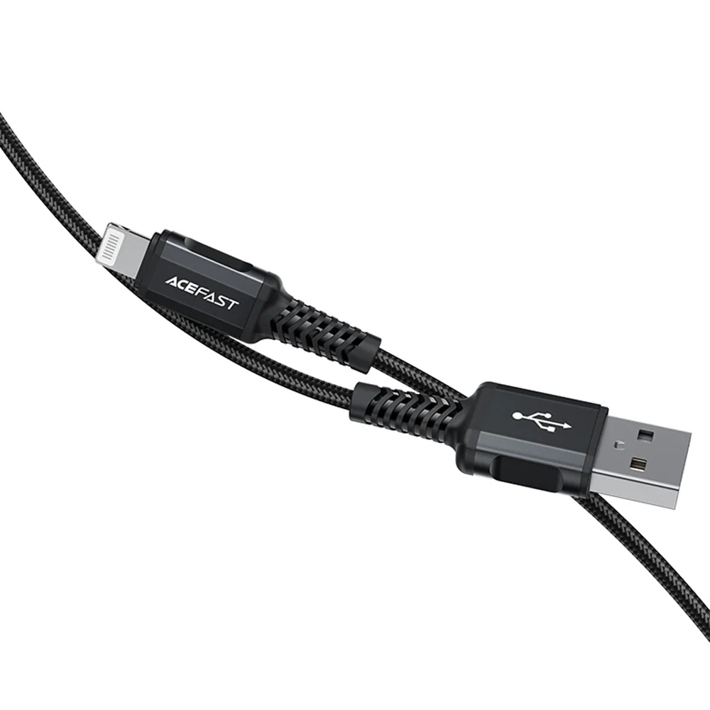 USB-A to Lightning Data and Charging Cable Acefast C4-02, 18W, 1.8m, Black - Image 5