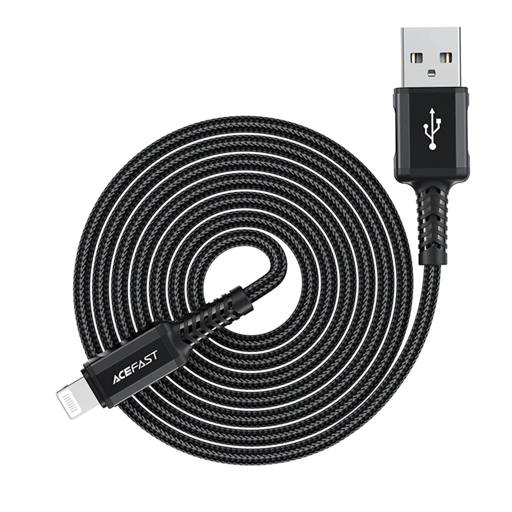 USB-A to Lightning Data and Charging Cable Acefast C4-02, 18W, 1.8m, Black - Image 6