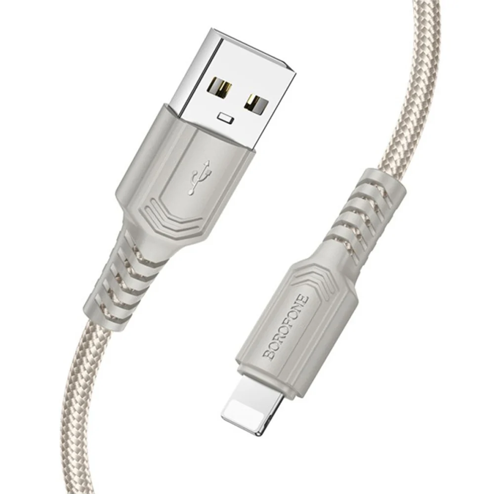 USB-A to Lightning Data and Charging Cable Borofone BX116 Certain, 18W, 1m, Black - Image 3