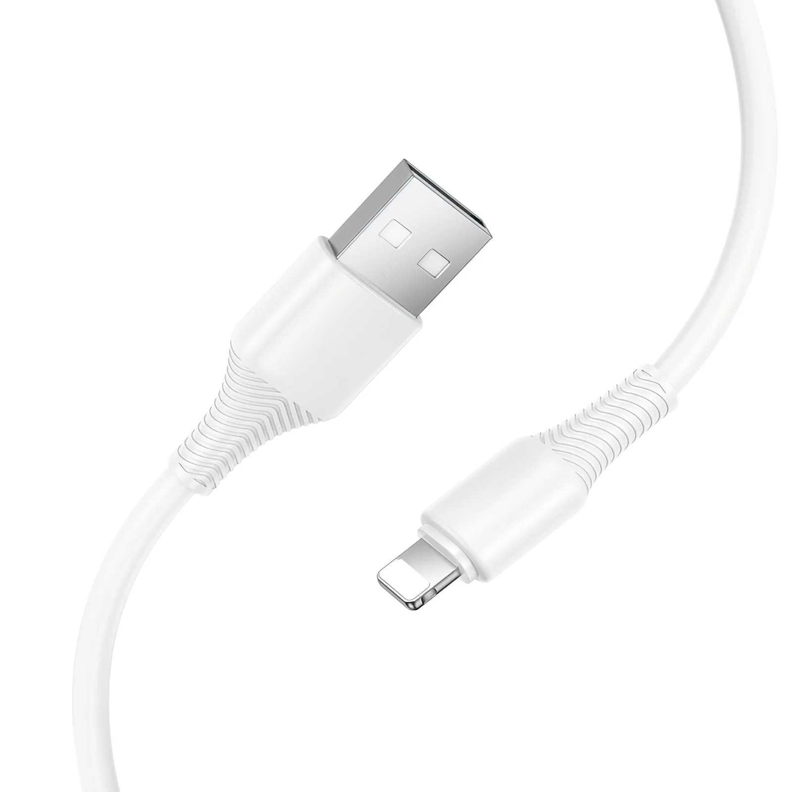 USB-A to Lightning Data and Charging Cable HOCO X120, 18W, 1m, White - Image 2