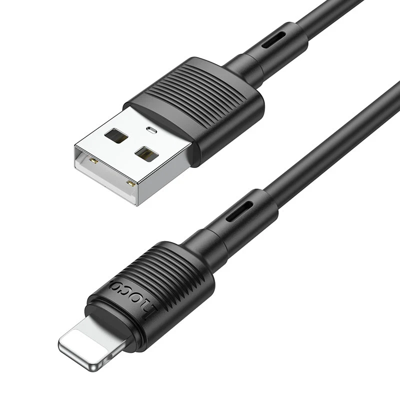 USB-A to Lightning Data and Charging Cable HOCO X83 Victory, 18W, 1m, Black - Image 2