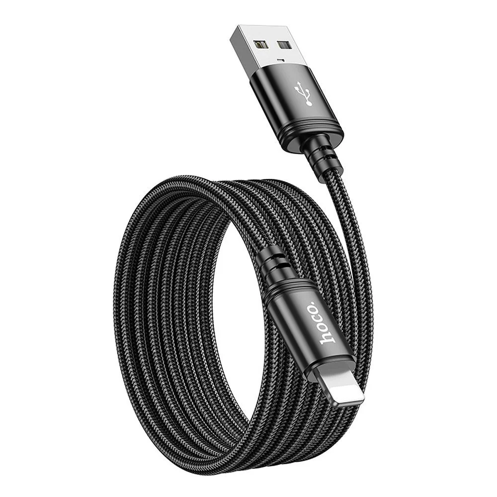 USB-A to Lightning Data and Charging Cable HOCO X89, 18W, 2m, Black - Image 5