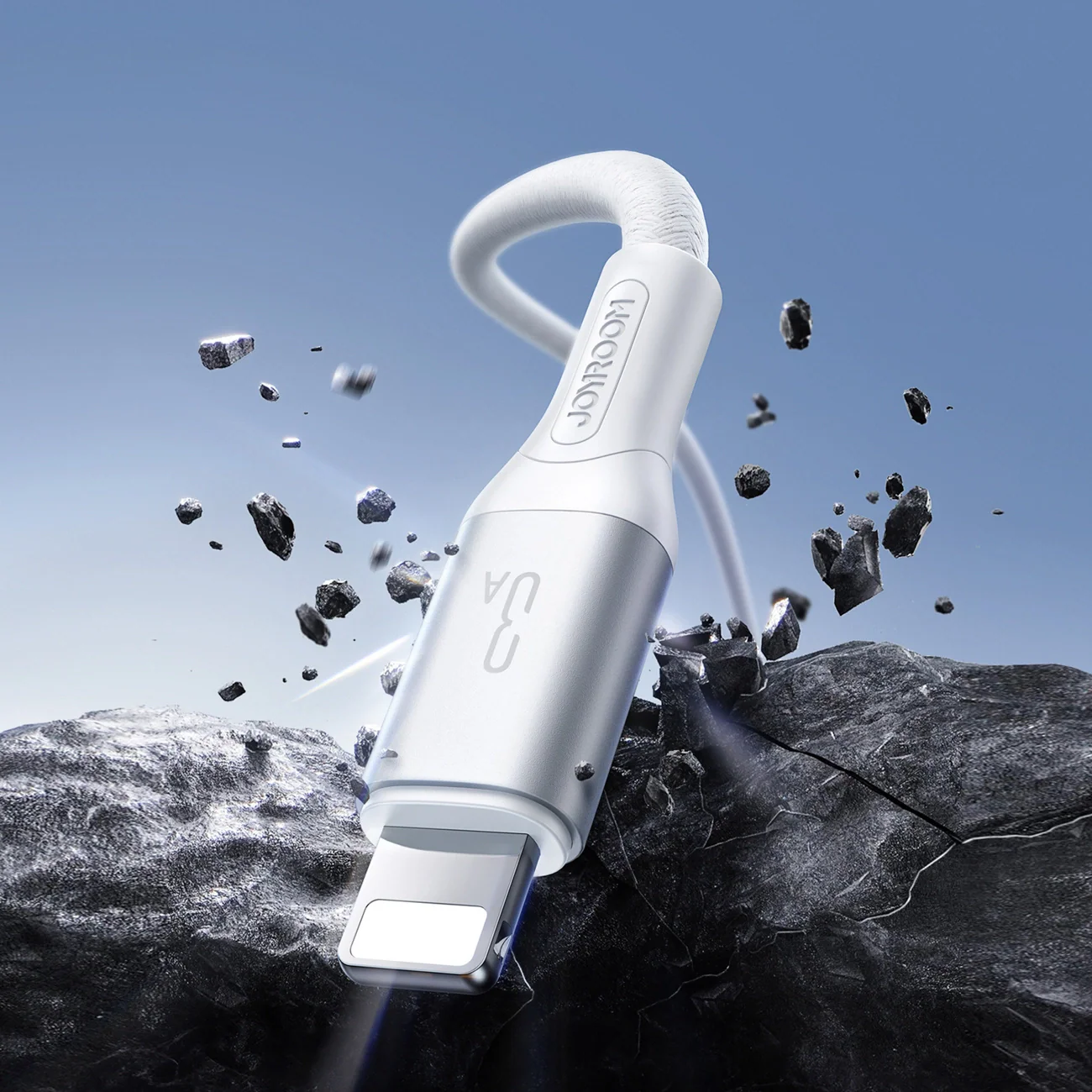 USB-A to Lightning Data and Charging Cable Joyroom S-A28 Flash, 18W, 1m, White - Image 4