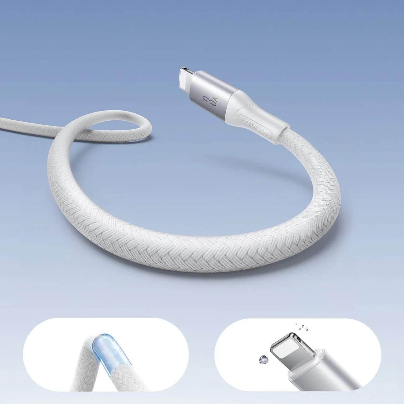 USB-A to Lightning Data and Charging Cable Joyroom S-A28 Flash, 18W, 1m, White - Image 7