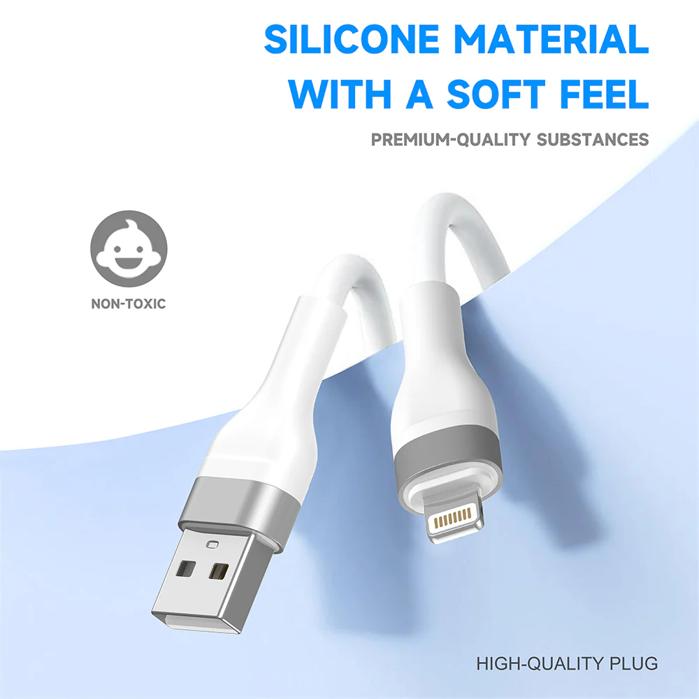 USB-A to Lightning Data and Charging Cable Lito LD02L, 18W, 1.2m, White - Image 2