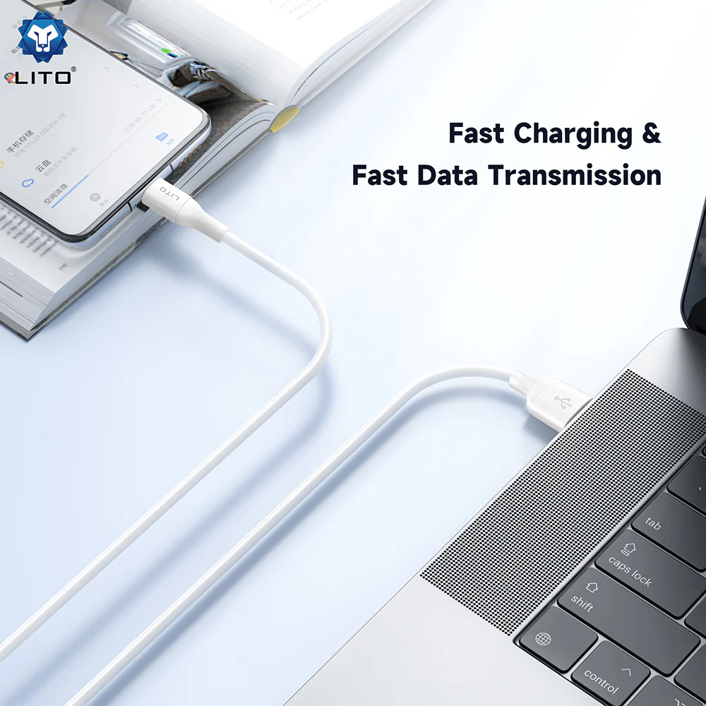 USB-A to Lightning Data and Charging Cable Lito LD06L, 18W, 1m, White - Image 3