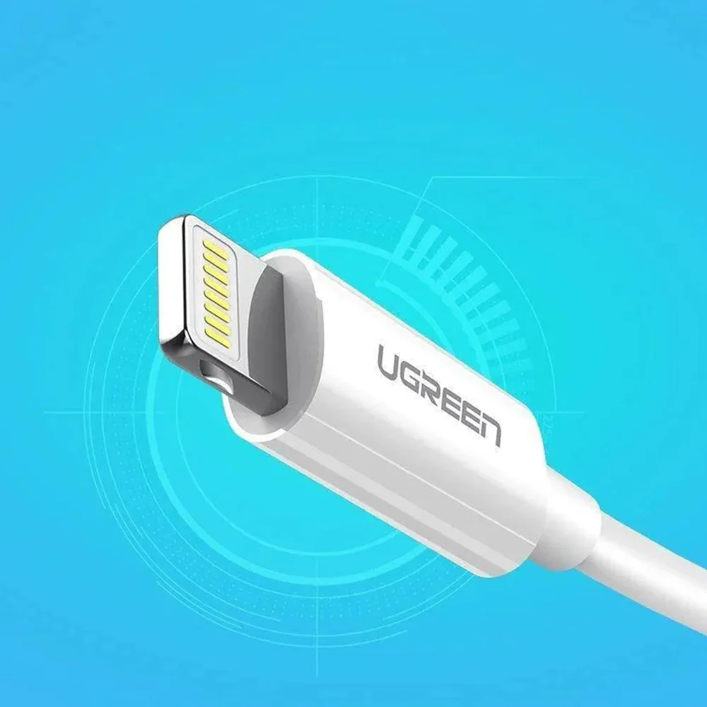 USB-A to Lightning Data and Charging Cable UGREEN US155 (20728), 18W, 1m, White - Image 5