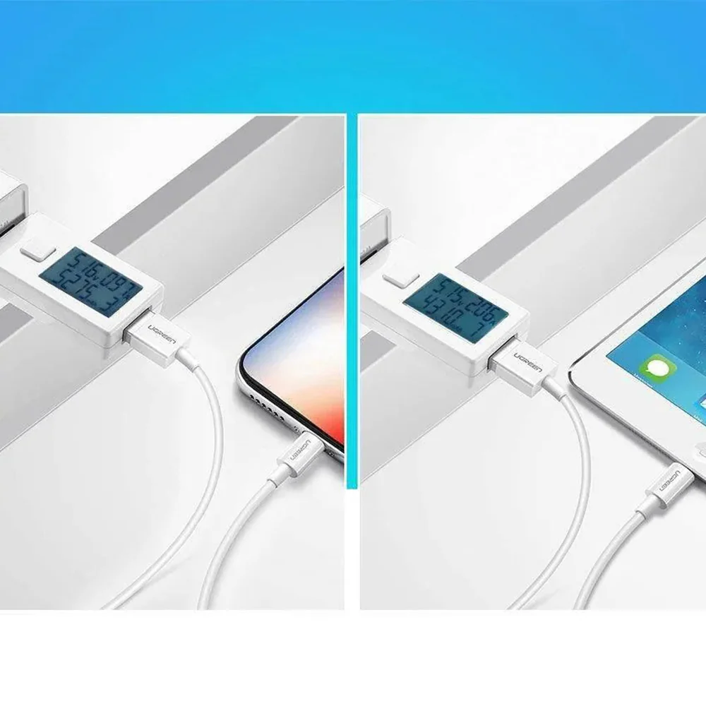 USB-A to Lightning Data and Charging Cable UGREEN US155 (20728), 18W, 1m, White - Image 7
