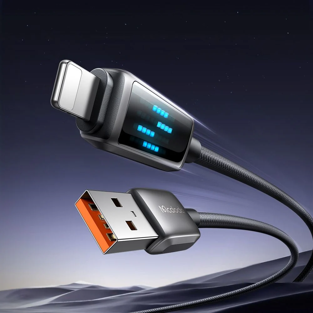 USB-A to Lightning McDodo CA-5250 Display Data and Charging Cable, 18W, 1.2m, Black - Image 3