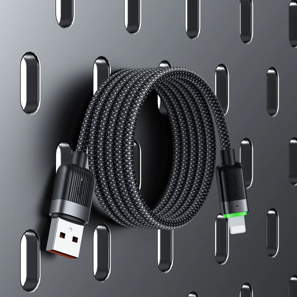 USB-A to Lightning McDodo CA-6000 Self Winding Data and Charging Cable, 18W, 1.2m, Black - Image 4