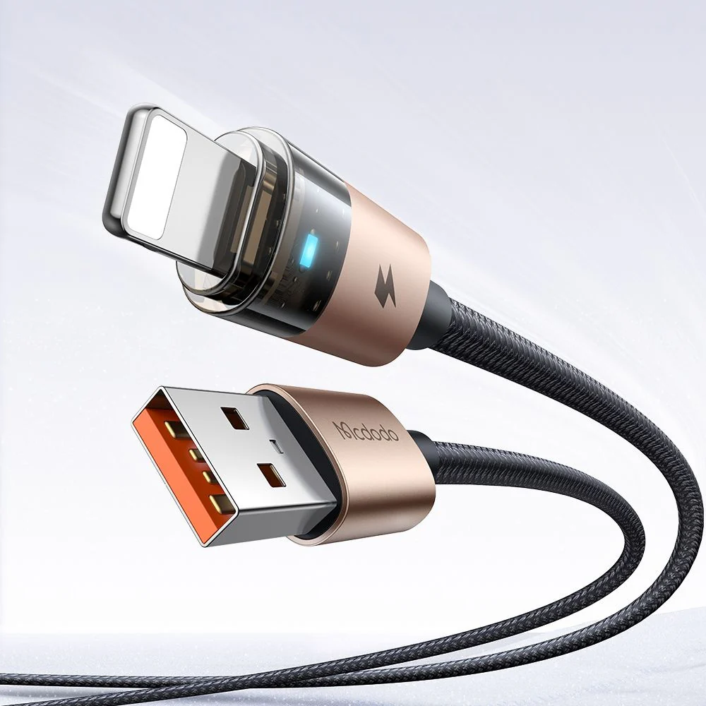 USB-A to Lightning McDodo CA-6911 Data and Charging Cable, 18W, 1.2m, Gold - Image 3