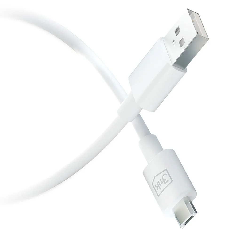 USB-A to microUSB Data and Charging Cable 3MK Hyper, 18W, 1.2m, White - Image 4