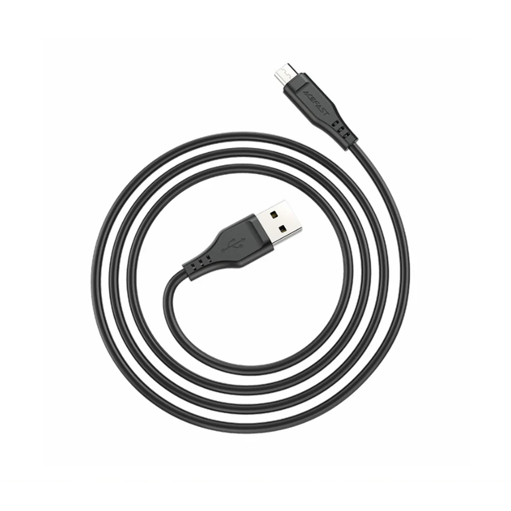 USB-A to microUSB Data and Charging Cable Acefast C3-09, 18W, 1.2m, Black - Image 2