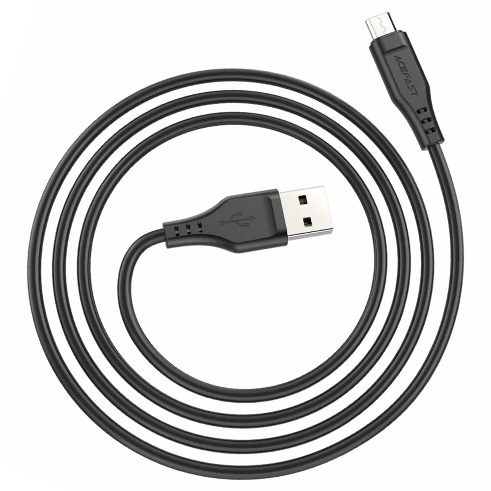 USB-A to microUSB Data and Charging Cable Acefast C3-09, 18W, 1.2m, White - Image 2