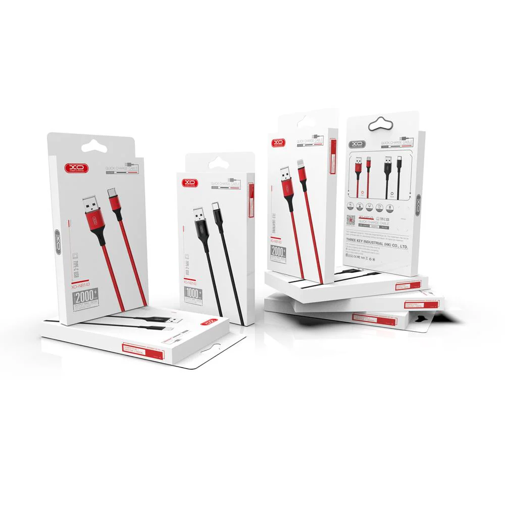USB-A to microUSB Data and Charging Cable XO Design NB143, 18W, 1m, Red - Image 3