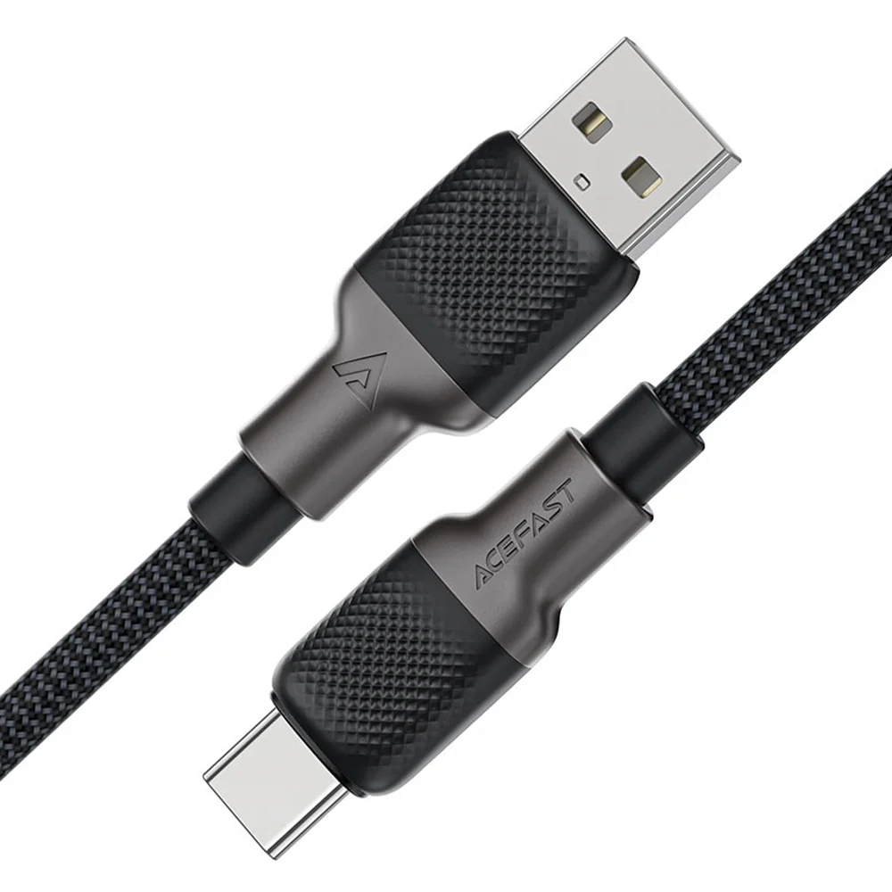 USB-A to USB-C Acefast C10-04 Data and Charging Cable, 18W, 1.2m, Black - Image 2