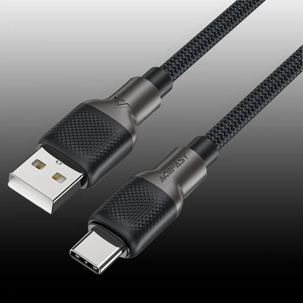 USB-A to USB-C Acefast C10-04 Data and Charging Cable, 18W, 1.2m, Black - Image 4