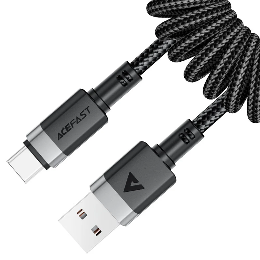 USB-A to USB-C Acefast C14-04 Data and Charging Cable, 18W, 1.2m, Black
