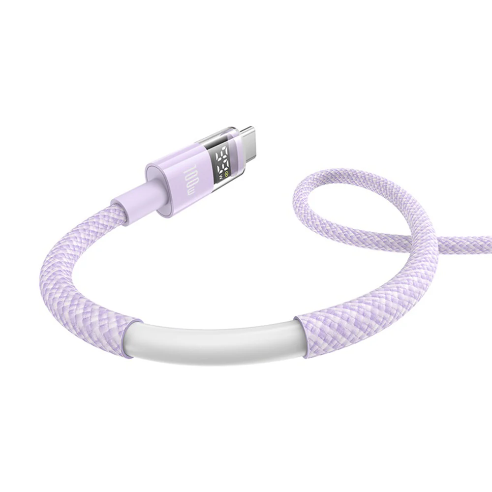 USB-A to USB-C Baseus Display 2 Data and Charging Cable, 100W, 1m, Purple P10382701511-00 - Image 4