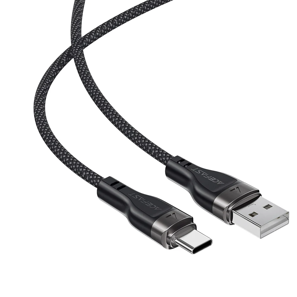 USB-A to USB-C Data and Charging Cable Acefast C11-04, 18W, 1.2m, Black - Image 5