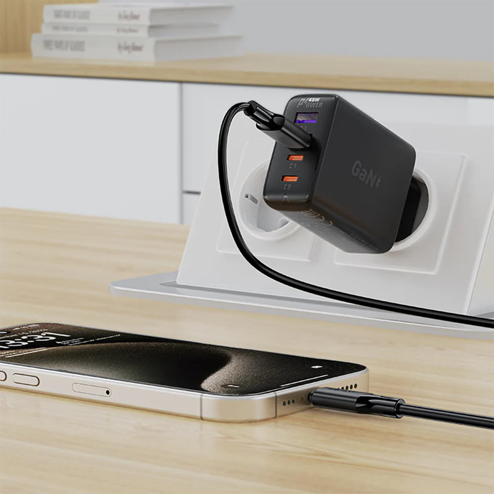 USB-A to USB-C Data and Charging Cable Acefast C17-04, 18W, 1.2m, Black - Image 6
