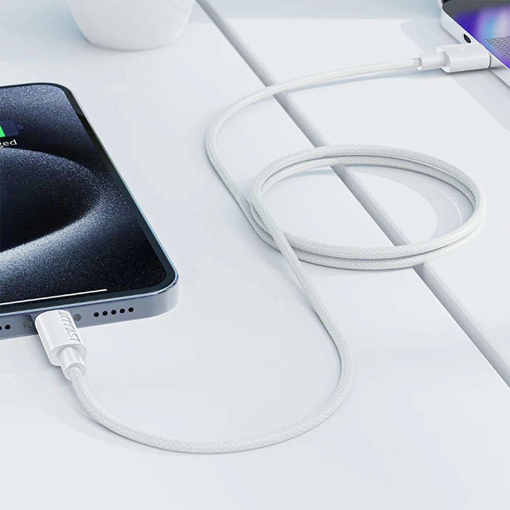 USB-A to USB-C Data and Charging Cable Acefast C18-04, 18W, 1.2m, White - Image 5