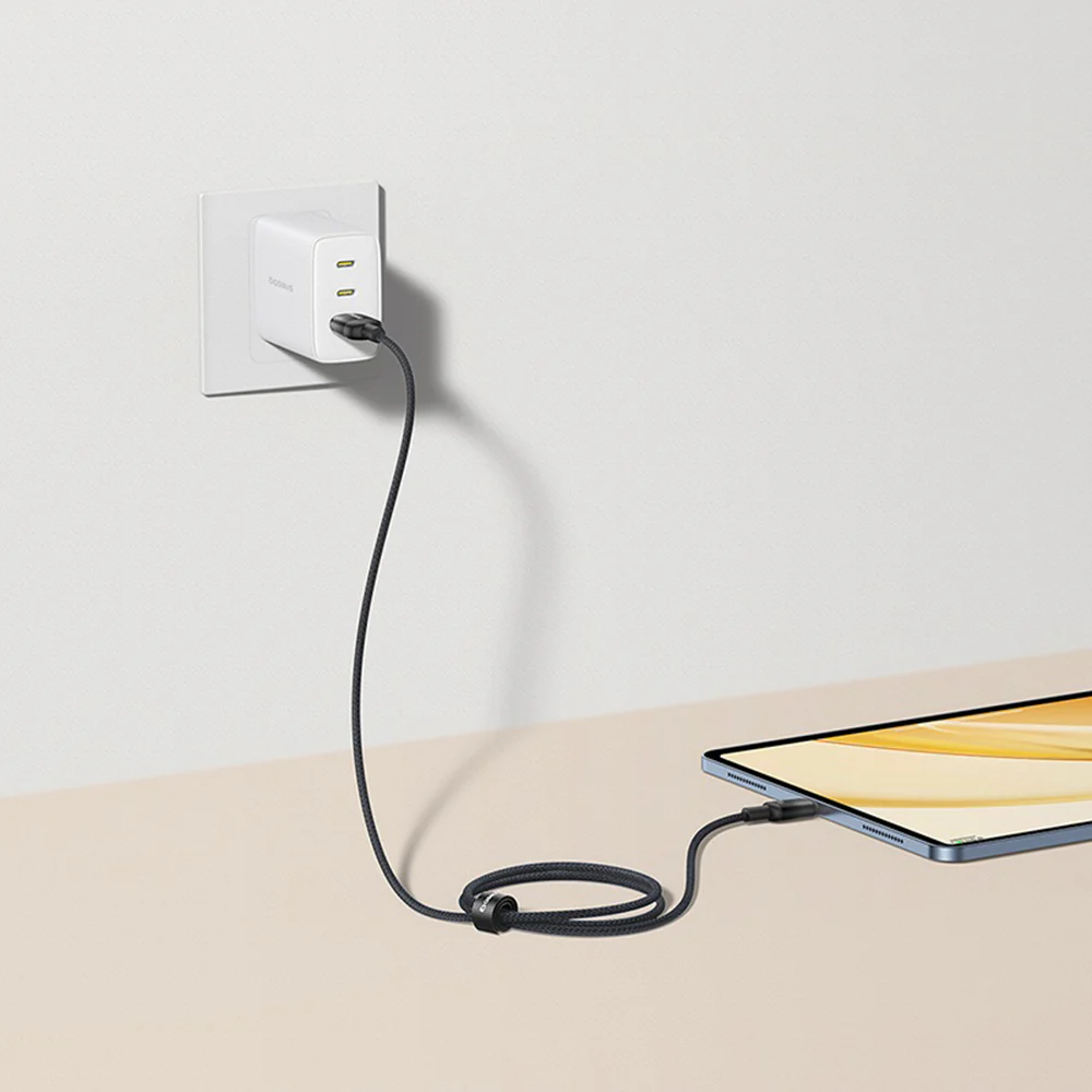 USB-A to USB-C Data and Charging Cable Baseus Discolor, 100W, 2m, Blue Green E0420801 - Image 5